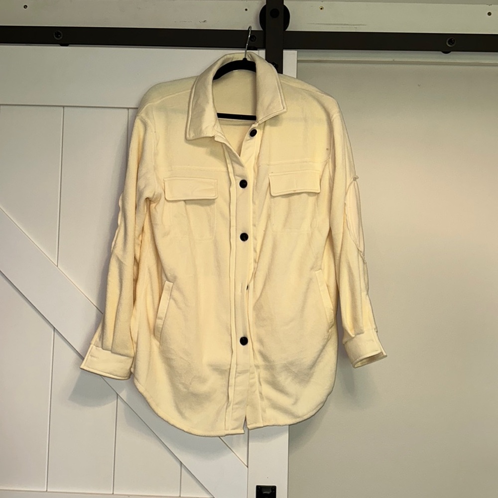 Women's oversized fleece button down